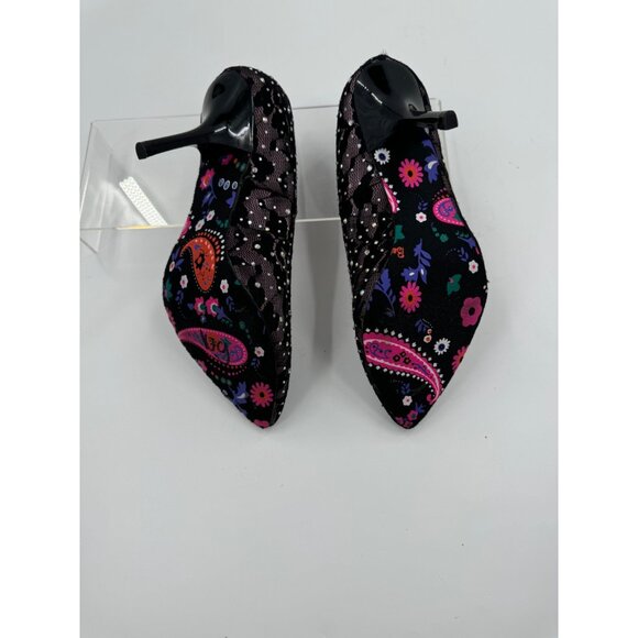 Betseyville by Betsey Johnson Black Lace & Rhinestone High Heel Pumps Size 7 - Picture 12 of 12